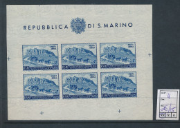 ST. MARINO SASSONE 11 MNH A LACK OF GUM AT THE TOP NORMAL FOR THIS BLOCK - Blocchi & Foglietti