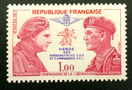 1973 FRANCE N 1773 HÉROS DES PARACHUTISTES ET COMMANDOS F.F.L - NEUF** - Neufs