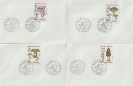 ENV 117 . 75 . Paris . Oblitération . 1er Jour . Nature De France . Champignons . 4  Enveloppes . 05 09 1986 . - Commemorative Postmarks