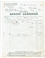 76 LE HAVRE Maison Adrien LEMIERRE Facture    29/4/1938 -1139 - 1900 – 1949