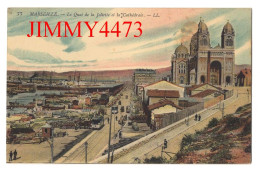CPA - MARSEILLE En 1915 - Le Quai De La Joliette Et La Cathédrale ( Rues Bien Animées ) N° 77 - L L - Joliette, Zone Portuaire