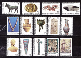 CYPRUS 1980 Treasures Of Cyprus Definitive Set  MNH Vl. 350 / 363 - Ungebraucht