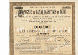 62-CANAL MARITIME DU NORD. CIE DU ... DE PARIS A LA MER. 1890.  Voir Texte SVP - Andere & Zonder Classificatie