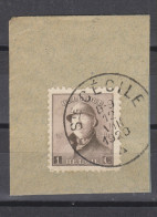 COB 165 Sur Fragment Oblitération Centrale STE-CECILE - 1919-1920 Roi Casqué