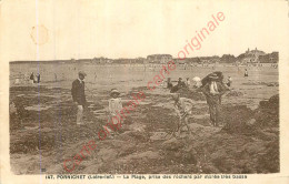 44.  PORNICHET .  La Plage Prise Des Rochers Par Marée Basse .  CPA Animée . - Pornichet