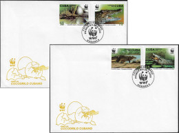 Cuba 2003 Y&T 4117 à 4120 Sur FDC. WWF. Reptile, Crocodile Cubain, Crocodylus Rhombifer Ou Crocodylus Communistus - Autres & Non Classés