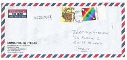 Singapore Airmail CV 21may1993 With Insects C.15 Potter Wasp + Sciences  C.35 - Book Post - Open CV - Singapur (1959-...)