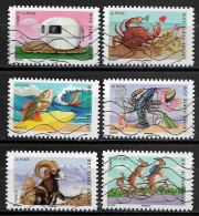 France 2014 Oblitéré Autoadhésif   N° 978 - 979 - 981 - 982 - 985 - 986    -   Sourires  Animaux  Personnifiés - Used Stamps