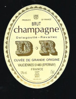 Etiquette Champagne  Brut Cuvée De Grande Origine DR Delagoutte Ravallec Vauciennes Epernay Marne 51 " Version 2" - Champagner