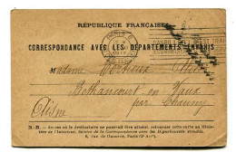 CPA  Militaria : Franchise Militaire Pour Famille Tertieux à Béthancourt En Vaux  Et Hirson   VOIR  DESCRIPTIF  §§§ - Guerra 1914-18