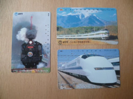 LOT 3 TELECARTES  TRAIN JAPON - Treni