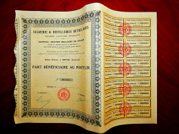 Sucrerie & Distilleries Rethéloises , Rethel (Ardenes) France 1923 Share Certificate - Sonstige & Ohne Zuordnung