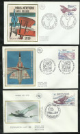 3  FDC Lettres Illustrées Premier Jour P.A. N°53 Et 54  Le Bourget Et N° 56 Biscarosse Cachets Illustrés B/TB Soldé ! - 1980-1989