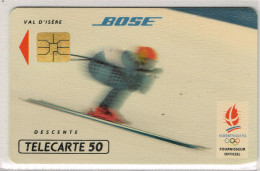France Telecarte Phonecard F212 Bose Enceinte Musique Descente Ski Val D'isere Sport Jeux Olympique Albertville Ut BE - 1991