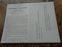 --Doodsprentje/Bidprentje  PHILOMÈNE VERDONCKT   Avelgem 1880-1963 St Genois  (ép Adolphe RULLENS) - Religión & Esoterismo