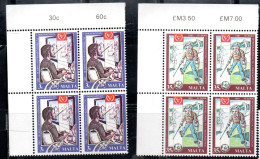 MALTA 1981 INTERNATIONAL YEAR OF DISABLED ANNO INTERNAZIONALE DEL DISABILE COMPLETE SET SERIE COMPLETA BLOCK QUARTIN MNH - Malte