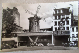 CPSM CARTE POSTALE  PARIS  - MONTMARTRE - LE MOULIN ROUGE - PLACE BLANCHE - Other Monuments