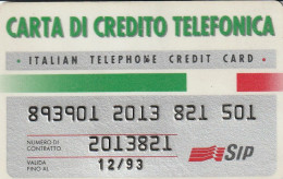 CARTA CREDITO TELEFONICA TELECOM  (CZ1394 - Usages Spéciaux