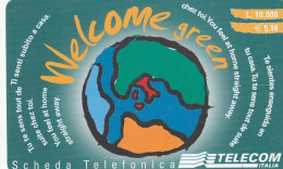 PREPAID PHONE CARD ITALIA WELCOME GREEN (CZ1075 - Cartes GSM Prépayées & Recharges