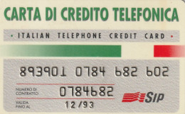 CARTA DI CREDITO TELEFONICA SIP 12/93  (CZ1044 - Usi Speciali