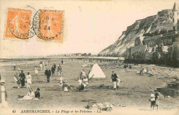 14 - Arromanches - La Plage Et Les Falaises - Animée - Scènes De Plage - CPA - Oblitération Ronde De 1924 - Voir Scans R - Arromanches