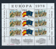 ESPAÑA 1978—Hoja Bloque: Consejo De Europa—Recuerdo Filatélico. Pie: Fournier, Vitoria - Commemorative Panes