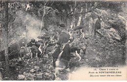 CHASSE - SAN37840 - Chasse à Courre En Forêt De Fontainebleau - Dix Cors Tenant Tête Aux Chiens - Caza