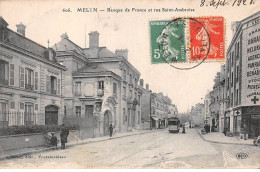 77 - MELUN - SAN44087 - Banque De France Et Rue Saint Ambroise - Melun