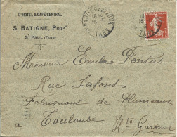 80 --- Lettre 81 ST PAUL CAP DE JOUX S.Batigne Gd Hôtel & Café Central - 1900 – 1949