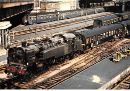 75 - PARIS - SAN58713 - Paris Saint Lazare Au Temps De La Vapeur - Locomotive 141 TD En Tête D'une Rame - CPSM 15x10 Cm - Pariser Métro, Bahnhöfe