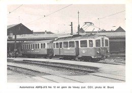 SUISSE - SAN58795 - Automotrice ABF2 2/3 N°12 En Gare De Vevey - CPSM 15x10 Cm - Autres & Non Classés