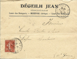 108 --- Lettre 09 MIREPOIX Dégeilh Jean Négociant-bazar - 1900 – 1949