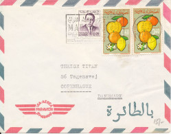 Morocco Air Mail Cover Sent To Denmark 24-8-1967 FRUITS - Marruecos (1956-...)