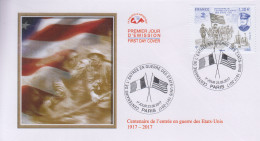 Enveloppe  FDC  1er  Jour    FRANCE    Centenaire  Entrée  En  Guerre  Des  U.S.A    2017 - 2010-2019