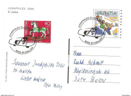 413 - 66 -  Entier Postal "Junaphilex St Gallen 2000" Oblit Spéciale - Storia Postale