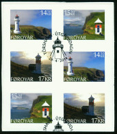 Bm Faroe Islands 2014 MiNr 809-811 (2x) From MH Booklet Used | Lighthouses #kar-1508c - Faroe Islands