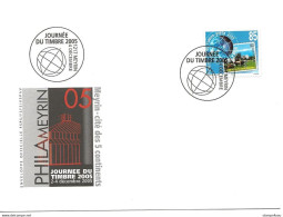 413 - 81 - Enveloppe Avec Oblit Spéciale "Journée Du Timbre Meyrin 2005" - Postmark Collection