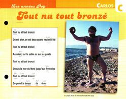 Ch) "Carlos"  Carte Chanson Par Ordre  De Chanteur  (format 19 X 15 Recto Verso) Collection ATLAS - Scores & Partitions