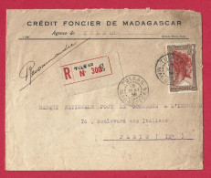 !!! MADAGASCAR, LETTRE RECOMMANDÉE DE TULEAR POUR PARIS DE MAI 1936 - Lettres & Documents