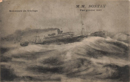 TRANSPORTS - Bateaux - Paquebots - Souvenir De Voyage - M M Sontav - Par Grosse Mer - Carte Postale Ancienne - Passagiersschepen