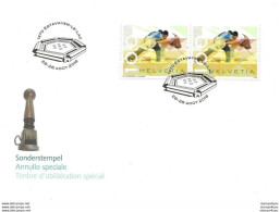 413 - 5 - Enveloppe Avec Timbres Et Oblit Spéciale "Lutte  Estavayer-le-Lac 2016" - Poststempel