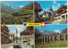 Frutigen Im Sommer, Kirche, Adler-Dorfbrunnen, Kanderviadukt Der BLS-Linie - (Schweiz/Suisse/Switzerland) - Frutigen