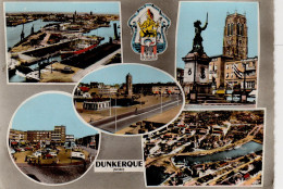 Dunkerque 5 Vues: Port , Place Jean Bart, Leughenaer, Vue Générale Blason - Dunkerque