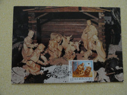 CARTE MAXIMUM CARD CRECHE DE NOEL DU SCULPTEUR TYROLIEN KASSIAN ERHARDT LUXEMBOURG - Otros & Sin Clasificación