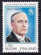 1983. Finland. 100th Birthday Of L.K. Relander (1883-1942), 2nd President. MNH. Mi. Nr. 928 - Neufs