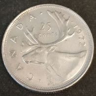 CANADA - 25 CENTS 1972 - Élisabeth II - Caribou - 2e Effigie - KM 62b - Canada