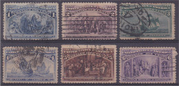Etats Unis 1893 Lot De 6 Timbres Centenaire De La Découverte - Usati
