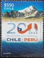 Chile 2022, 200 Years Diplomatic Relations With Peru, MNH Single Stamp - Chili