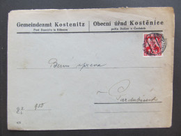 BRIEF Kostěnice Dašice - Pardubice 1943 Dienstmarken  / P8564 - Briefe U. Dokumente