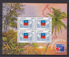 MAYOTTE 1999 BLOC N°1 NEUF** PHILEXFRANCE - Blocks & Sheetlets